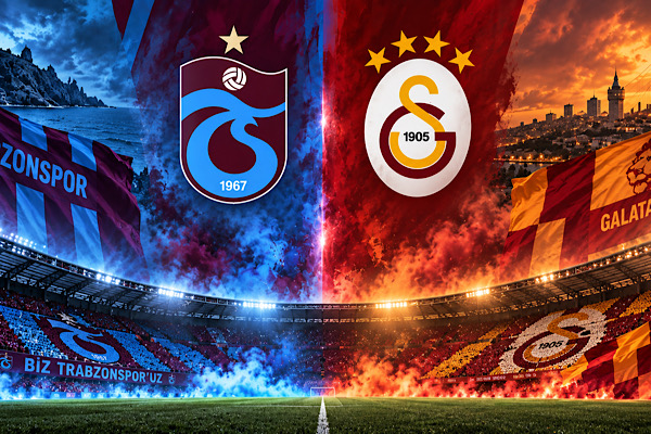 Trabzonspor ve Galatasaray takımlarını temsil eden karşılaşma görseli
